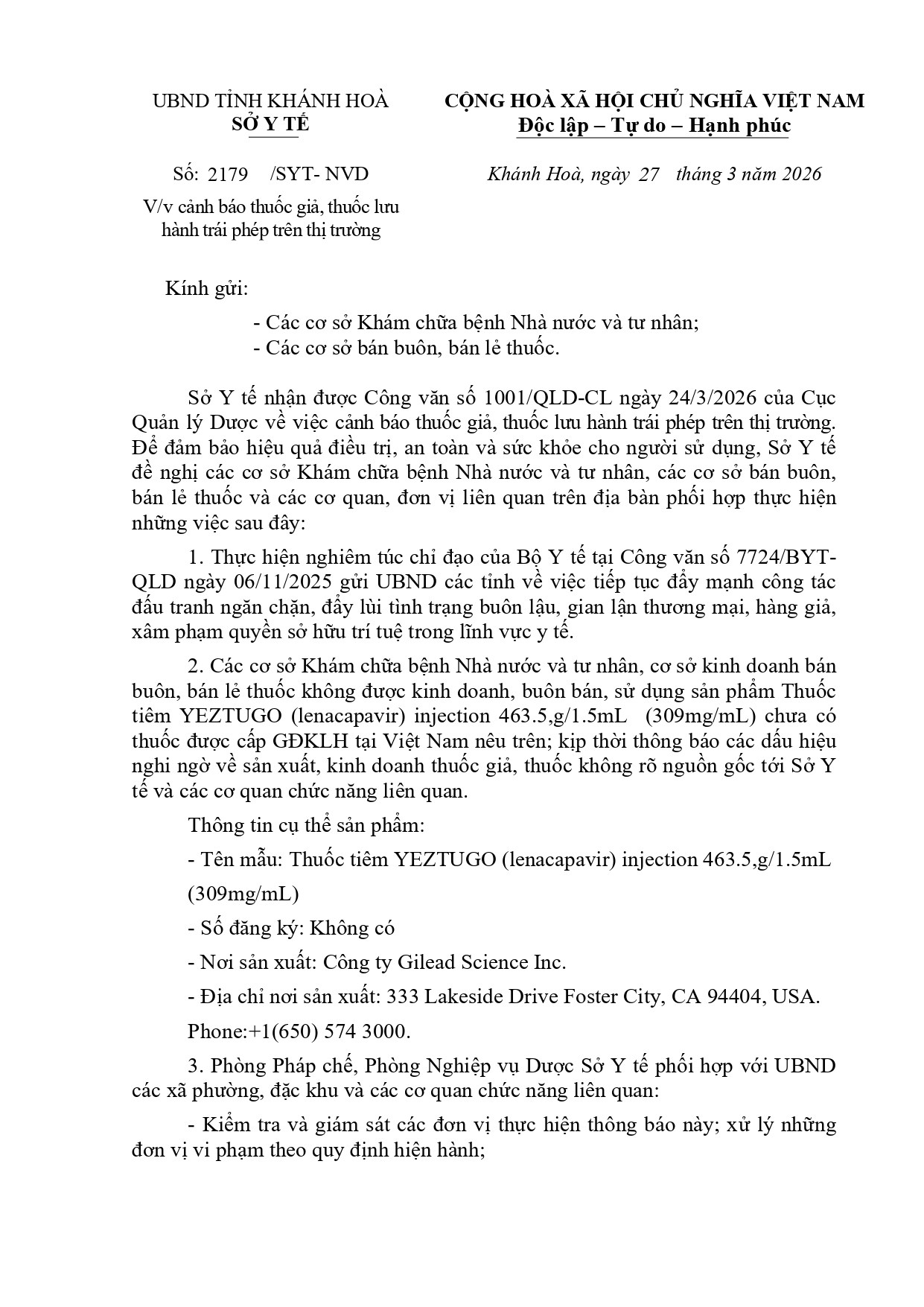 V/v cảnh báo thuốc giả, thuốc lưu hành trái phép trên thị trường